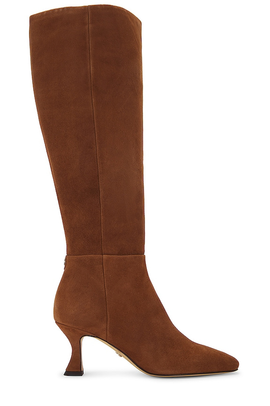 Sam Edelman Suede Toasted Coconut Leigh Boots Size 8.5 - Picture 1 of 5